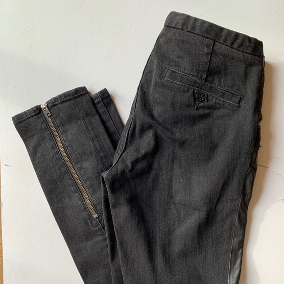 Tory Burch Black Biker Denim Legging - Picture 3 of 5